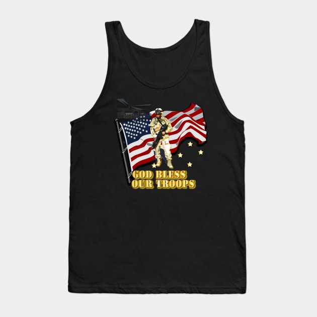God Bless Our Troops Tank Top by twix123844